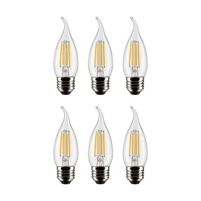 Satco 4 Watt (40 Watt Equivalent), Ca10 Led, Dimmable Light Bulb, Cool White (2700k) E26/medium (standard) In Clear;cool White