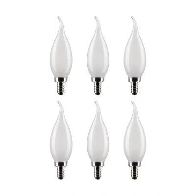 Satco 4 Watt (40 Watt Equivalent), Ca10 Led, Dimmable Light Bulb, Cool White (5000k) E12/candelabra Base In White;cool White