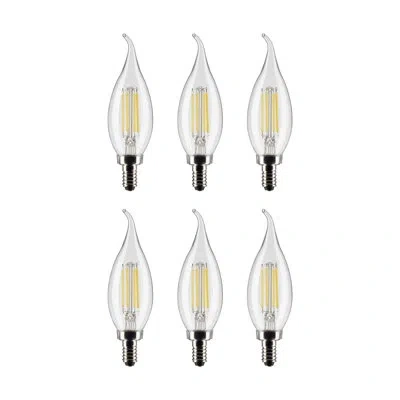 Satco 4 Watt (40 Watt Equivalent), Ca10 Led, Dimmable Light Bulb, E12/candelabra Base In Clear;cool White