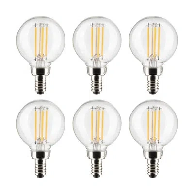 Satco 4 Watt (40 Watt Equivalent), G16.5 Led, Dimmable Light Bulb, E12/candelabra Base In Clear