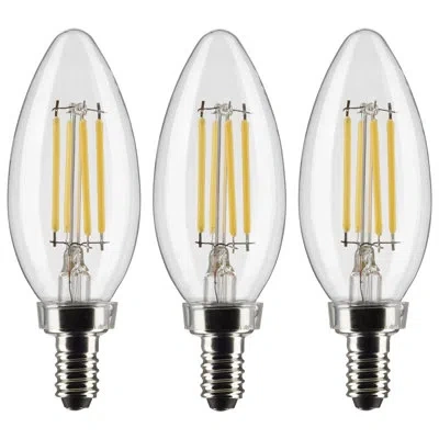 Satco 4 Watt B11 Led - Clear - Candelabra Base - 90 Cri - 120 Volt - 3-pack In Clear;warm White