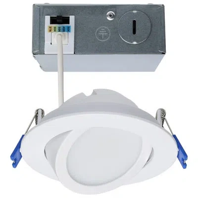 Satco 4" White Selectable Color Temperature Dimmable Ic Rated Led Canless Recessed Lighting Kit In White;white