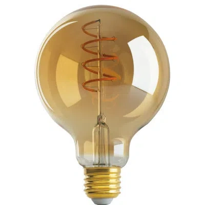Satco 4.5 Watt (25 Watt Equivalent), G30 Led, Dimmable Light Bulb, E26/medium (standard) Base In Amber