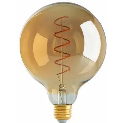 Satco 4.5 Watt (25 Watt Equivalent), G40 Led, Dimmable Light Bulb In Amber;warm White