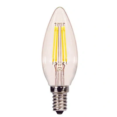 Satco 4.5 Watt (40 Watt Equivalent), B11 Led, Dimmable Light Bulb, E12/candelabra Base In Clear;warm White