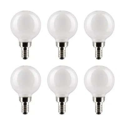 Satco 4.5 Watt (40 Watt Equivalent), G16.5 Led, Dimmable Light Bulb, E12/candelabra Base In White;cool White