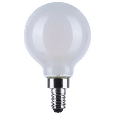 Satco 4.5 Watt Led G16.5 3000k-2000k Warm Dimming Candelabra Base Clear Finish In White