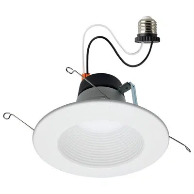 Satco 5" Round White Selectable Cct Dimmable Led Recessed Lighting Kit