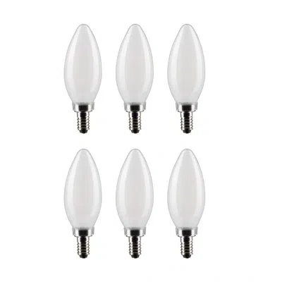Satco 5.5 Watt (60 Watt Equivalent), B11 Led, Dimmable Light Bulb, Cool White (4000k) E12/candelabra Base In White;cool White