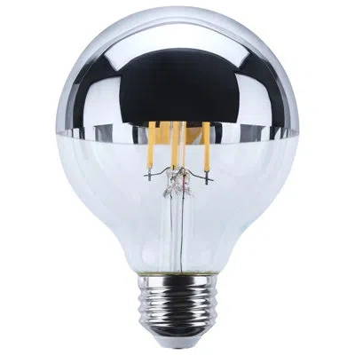 Satco 5.5 Watt G25 Led Medium Base 2700k Cct Silver Crown 60 Watt Replacement In Gray,clear