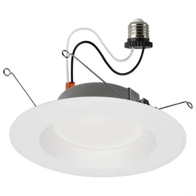 Satco 6'' Dimmable Ic Rated Led Retrofit Recessed Lighting Kit With 5000k In White;white