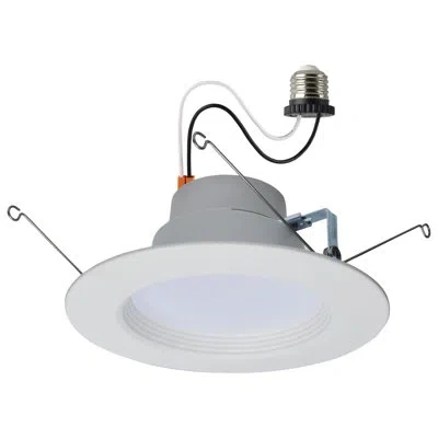 Satco 6" Selectable Cct Remodel Or New Construction Led Retrofit Recessed Lighting Kit In White;white