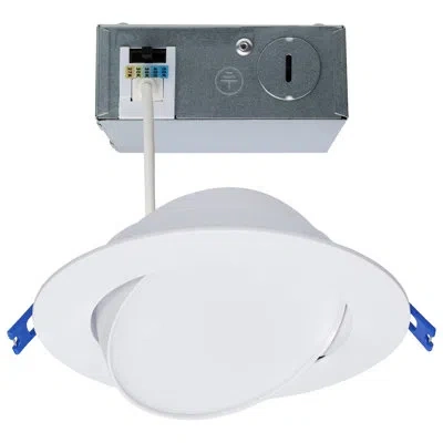 Satco 6" Selectable Color Temperature Dimmable Ic Rated Led Canless Recessed Lighting Kit In White;white