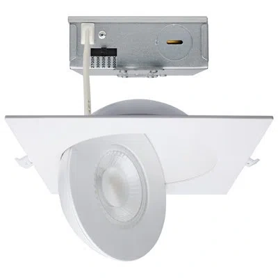 Satco 6" Ultra Slim Selectable Cct New Construction Ic Led Canless Recessed Lighting Kit In White