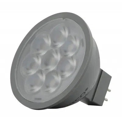 Satco 6 Watt (50 Watt Equivalent), Mr16 Led, Dimmable Light Bulb, Gu5.3/bi-pin Base In Gray;cool White