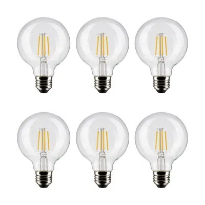 Satco 6 Watt (60 Watt Equivalent), G25 Led, Dimmable Light Bulb, E26/medium (standard) Base In Clear