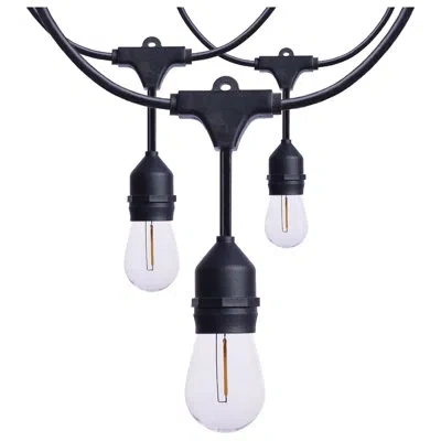 Satco 60 Foot Led String Light 24-s14 Lamps Medium Base 2200k Cct Black
