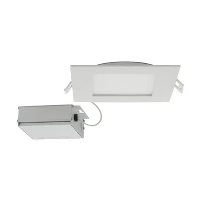 Satco 6.69" Ultra Slim Selectable Cct Remodel Led Canless Recessed Lighting Kit In White