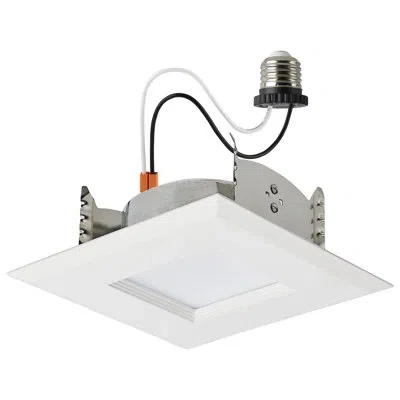Satco 6.7 Wattage Square Downlight Led Retrofit 4" Cct Selectable In White