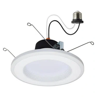 Satco 7.4" Cct Selectable Led Retrofit Recessed Lighting Kit In White