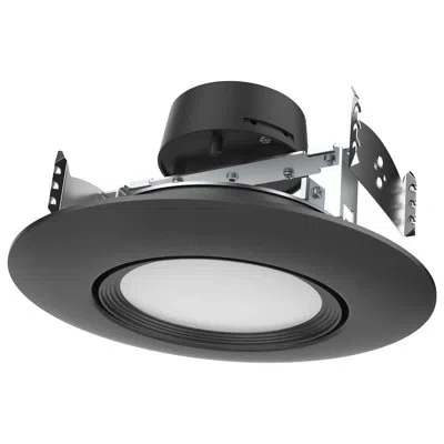 Satco 7.4" Selectable Cct Remodel Led Retrofit Recessed Lighting Kit In Black