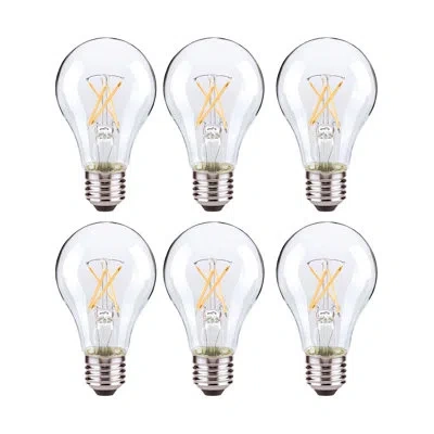 Satco 8 Watt (60 Watt Equivalent), A19 Led, Dimmable Light Bulb, Warm White (2700k) E26/medium (standard)  In Clear