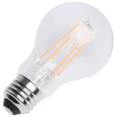 Satco 8 Watt Led A19 - Straight Filament - Purple Light - Glass - 120 Volt In White