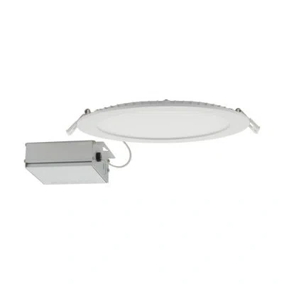 Satco 8.86" Ultra Slim Selectable Cct Remodel Led Canless Recessed Lighting Kit In White