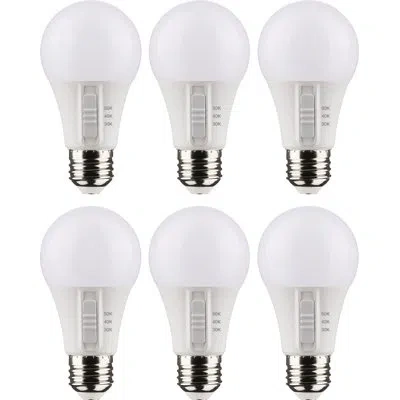 Satco 9 Watt (60 Watt Equivalent), A19 Led, Non-dimmable Light Bulb, Selectable Cct E26/medium (standard)  In White;cool White