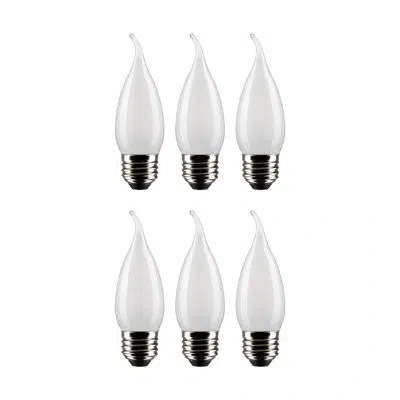 Satco Ca10 Led, Dimmable Light Bulb, E26/medium (standard) Base In White;cool White