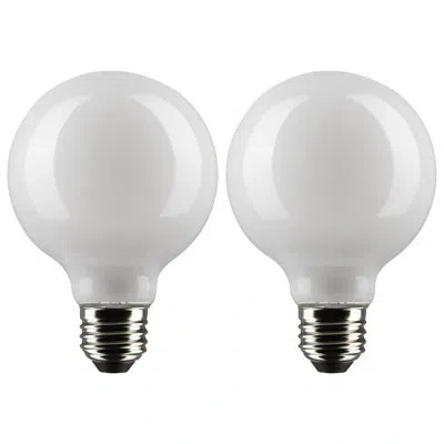 Satco G25 Led - White - Medium Base - 90 Cri - 2700k - 120 Volt - 2 Pack In White;warm White