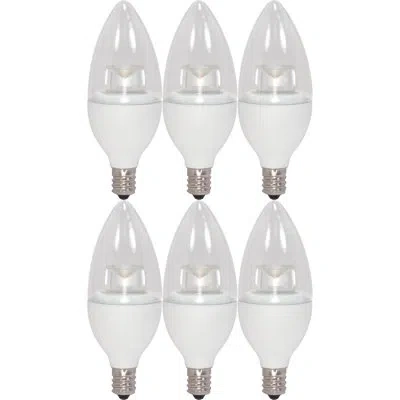 Satco Led, Dimmable Light Bulb, E12/candelabra Base In Clear
