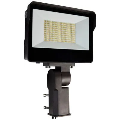 Satco Led Tempered Glass Flood Light, Cct Selectable, 100w/125w/150w, Bronze