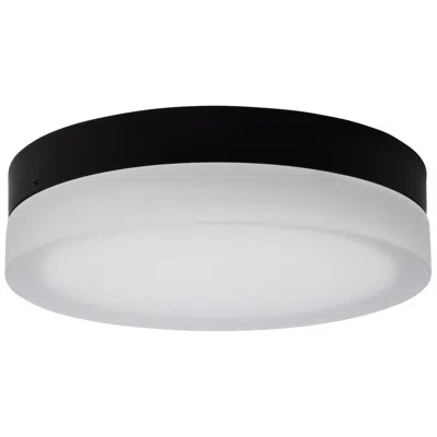 Satco Pi 11 Inch Led Flush Mount Black Finish, Frosted Etched Glass