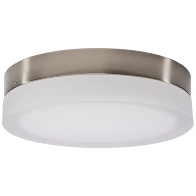Satco Pi 11 Inch Led Flush Mount Brushed Nickel Finish, Frosted Etched Glass
