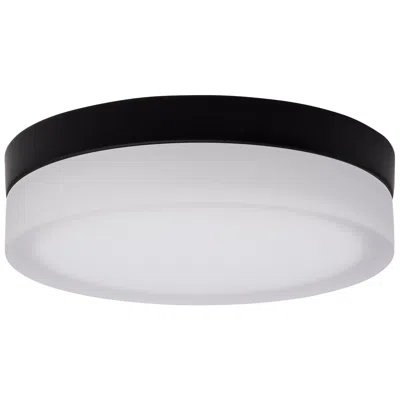 Satco Pi 9 Inch Led Flush Mount Black Finish, Frosted Etched Glass