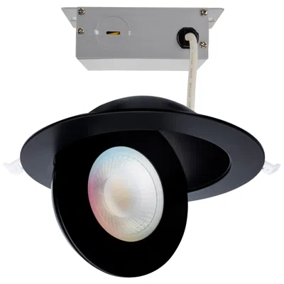 Satco Starfish 6" Black 15 Watt Led Gimbal Downlight - Rgb Tunable White