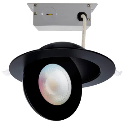 Satco Starfish 6" Black Led Round Recessed Downlight Kit