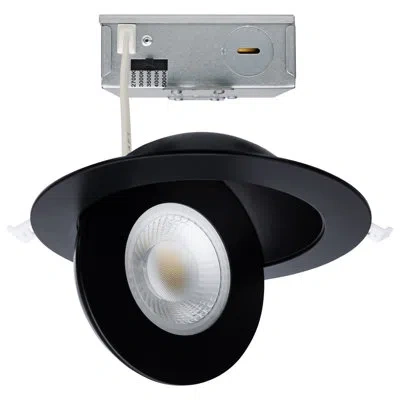 Satco Ultra Slim Selectable Cct New Construction Ic Led Canless Recessed Lighting Kit In Black
