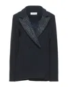 Satìne Woman Blazer Midnight Blue Size S Wool