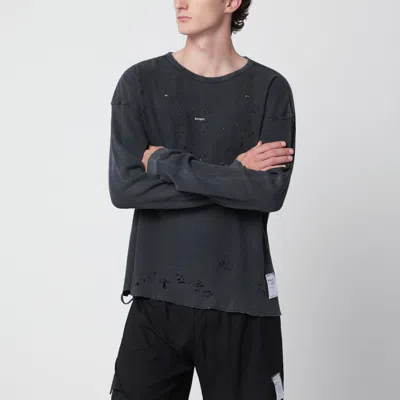Satisfy Aged Waffle Long-sleeve Performance T-shirt With Ventilating Perforations In Blue