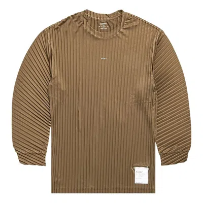 Satisfy Auralite Pleated Long T-shirts 'olive' In Brown
