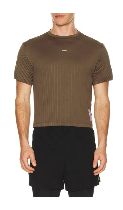 Satisfy Auralite Pleated Tee Shirt In Brown