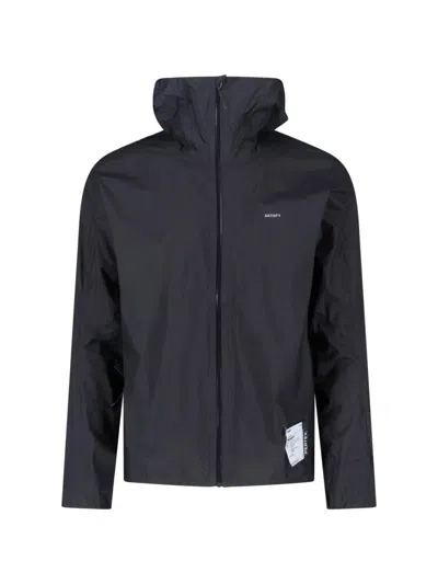 Satisfy Black Pertex Functional Hooded Zip Jacket In Transparent