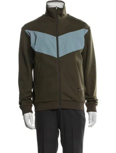 Pre-owned Satisfy Colorblock Pattern Performance Jacket In Green