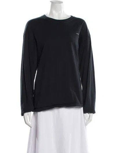 Pre-owned Satisfy Crew Neck Long Sleeve Top In Gray