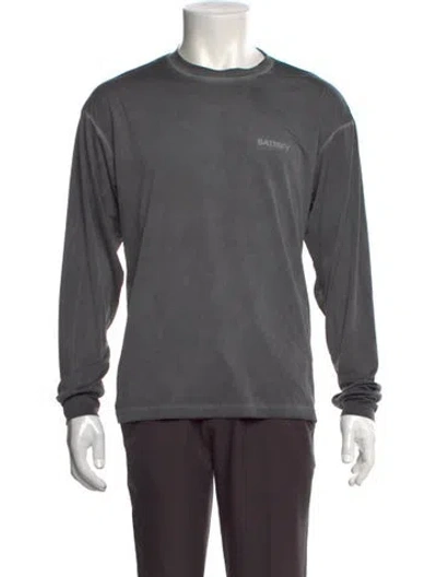 Pre-owned Satisfy Crew Neck Long Sleeve T-shirt In Gray