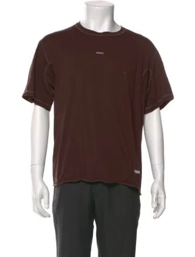 Pre-owned Satisfy Crew Neck Short Sleeve T-shirt In Brown