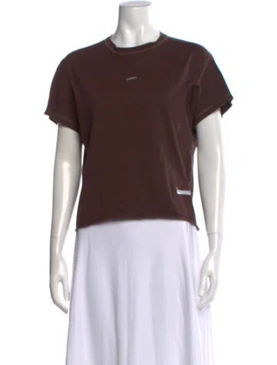 Pre-owned Satisfy Crew Neck Short Sleeve T-shirt In Brown