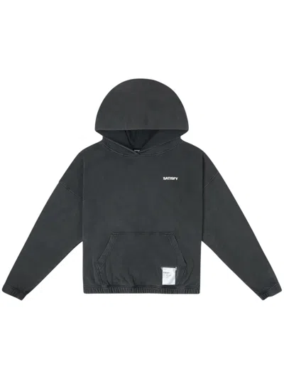 Satisfy Dark Charcoal Relaxed Fit Hoodie With Kangaroo Pocket In Gray